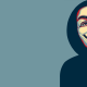 Anonymous, face, mask, minimalism wallpaper
