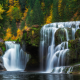 lower lewis river falls, lewis river, washington, waterfall, forest, autumn, fall, nature wallpaper