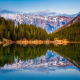 alberta, canada, mountains, lake, forest, reflections wallpaper
