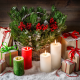 christmas, candles, gifts, snow, decorations, new year wallpaper