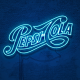 pepsi cola, neon, typography, blue, graphics wallpaper