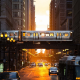 city, train, subway, chicago, usa, sun lights wallpaper