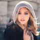 Sasha Pivovarova, women, blonde, blue eyes, model, scarf, face wallpaper