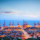 dock, ports, sea, clouds, ship, container ships wallpaper