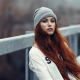 redhead, long hairs, hat, women wallpaper
