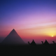 pyramids of giza, pyramid, sunset, desert, nature, landscape, monument, monuments, egypt wallpaper
