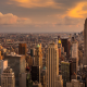 new york, manhattan, empire state building, city, clouds, skyscrapers wallpaper