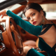 women, car, interior, steering wheel, brunette, model wallpaper