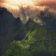 Kauai, Hawaii, landscape, nature, clouds, sunrise, mountain, creeks, green wallpaper