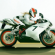 ducati 848 evo, blonde, ducati, racing, track, helmet, motorcycle, motorbike wallpaper