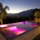 california luxury homes, night, pool, mountains, nature wallpaper