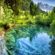 lake, mountains, beautiful, water, austria, nature, underwater wallpaper