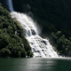 geiranger fjord, norway, waterfall, forest, nature wallpaper