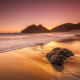 beach, ocean, california, landscape, dawn, sunset, nature wallpaper