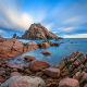 rocks, shore, sea, coast, nature wallpaper