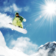 mountains, winter, snowboard, snow, rays of light, sport wallpaper