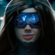 cyberpunk, girl, brunette, glasses wallpaper