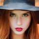 women, hat, face, portrait, freckles, red lipstick wallpaper