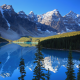 moraine lake, lake, canada, mountains, trees, forest wallpaper