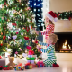 children, tree, holiday, christmas, new year, kids, baby, fireplace wallpaper