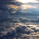landscape, nature, sky, clouds, aerial view, sun rays, infinity wallpaper