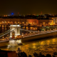 chain bridge, budapest, architecture, river, hungary, city, building, cityscape, lights, night wallpaper