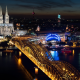 cologne, germany, cologne cathedral, architecture, river, rhine, city, building, cityscape, lights, night, bridge, city wallpaper