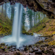 columbia, oregon, river gorge, waterfall, forest, tree, rocks, landscape, nature wallpaper