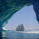 iceberg, ice, ship, sailboat, yacht wallpaper