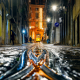 portugal, lisbon, rain, night, tram, city wallpaper