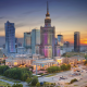 palace of culture and science, warsaw, poland, sunset, city, skyscrapers wallpaper