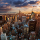 New York, New York City, sunset, city, aerial view, usa wallpaper
