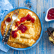 pancakes, banana, jam, food, fork wallpaper