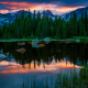 red rock lakes, colorado, lake, forest, mountains, sunset, nature wallpaper