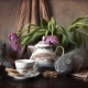 flowers, tulips, animals, kittens, cup, cookies, cinnamon, cat wallpaper