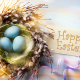 holidays, easter, nest, eggs, feathers, ribbons, braid, greeting wallpaper