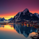 Lofoten islands, Norway, mountains, cityscape, Lofoten, reflections, sea, water wallpaper