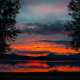 lake, twilight, sunset, tree, nature wallpaper