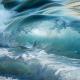 ocean, wave, paper boat, art, nature, splash wallpaper
