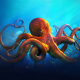 octopus, art, underwater, desktopography wallpaper