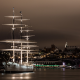 sailing ship, water, city, stockholm, ship, sweden, night wallpaper