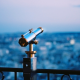 telescope, binoculars, city, depth of field, night, evening wallpaper