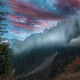 alps, mountains, haze, fog, sky, nature wallpaper