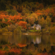 trossachs, scotland, loch achray, house, autumn, lake, trees, nature wallpaper