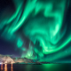 soloyvika, nordland, norway, sea, mountains, sky, aurora borealis, nature, aurora, lofoten wallpaper