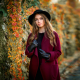 women, olga boyko, gloves, hat, brunette, autumn wallpaper