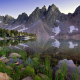 rae lakes, sierra nevada, kings canyon national park, nature, beautiful, mountains, lake, reflection, landscape wallpaper