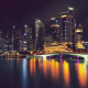 singapore, cityscape, city, night, skyscrapers wallpaper