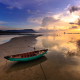 sea, boat, sunset, nature, phi quoc, vietnam wallpaper