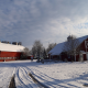 winter, house, snow, clouds, nature, farm wallpaper